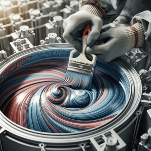 A person offering Aluminium Painting Services uses an aluminium bowl.