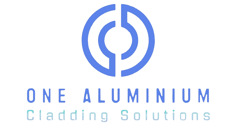 One aluminium cladding solutions logo with a footer.